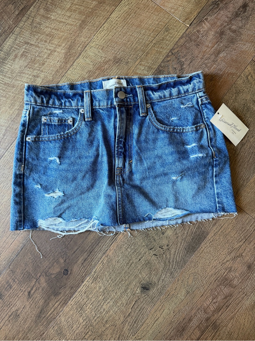 Universal Thread Ripped Denim Mini Skirt
